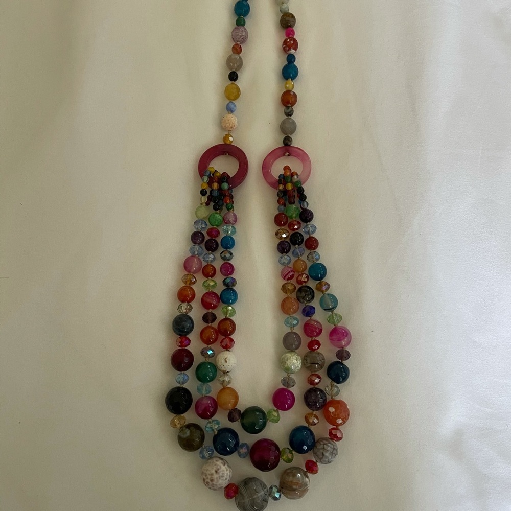 Anthropologie glass bead necklace